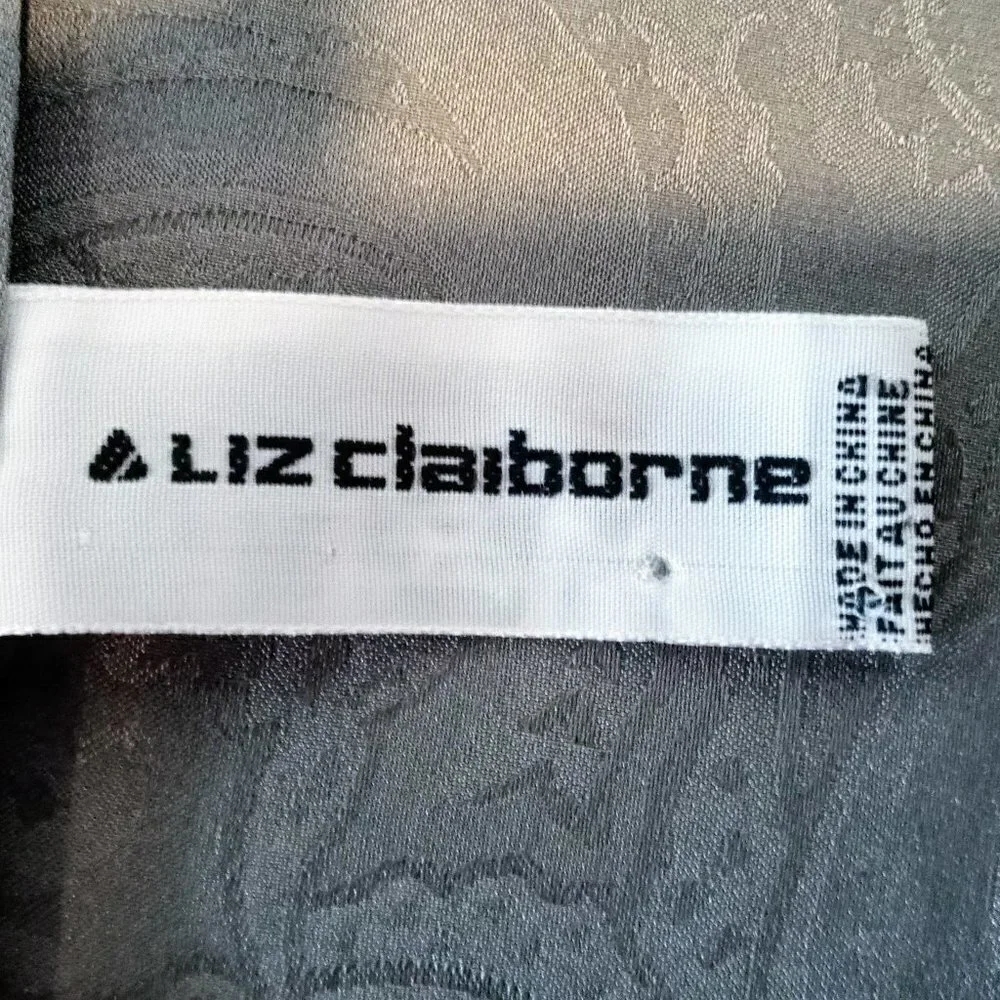 Liz Claiborne Grey Double-Sided Oblong Silk Scarf
